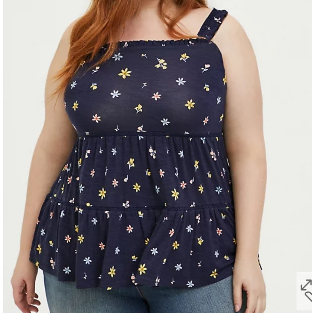 Torrid NWT Off-Shoulder Tiered Babydoll Top